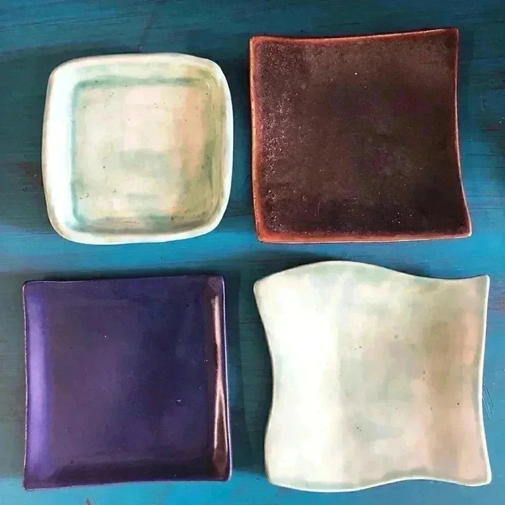 6 Handmade Ceramic Side Dish Plates 4.25"–5" - Picture 12 of 14